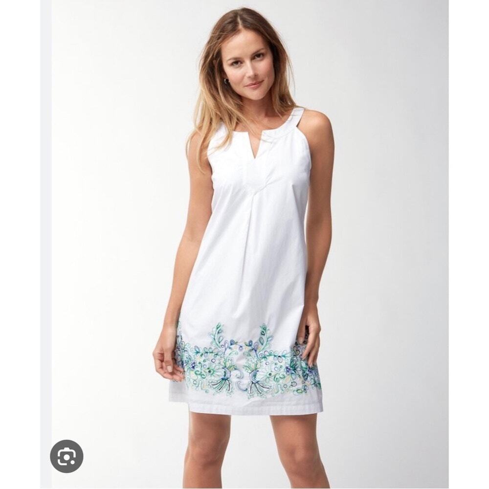 Tommy Bahama White Embroidered Jadite LARGE Vines of Vothonos Dress NWT